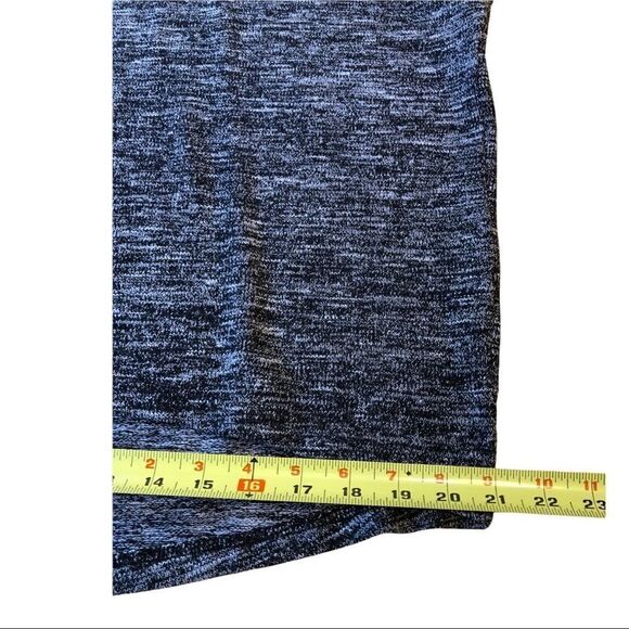 vero Moda in Blue - Grey Heather Sweater with Black Leather Accents. - Picture 7 of 11